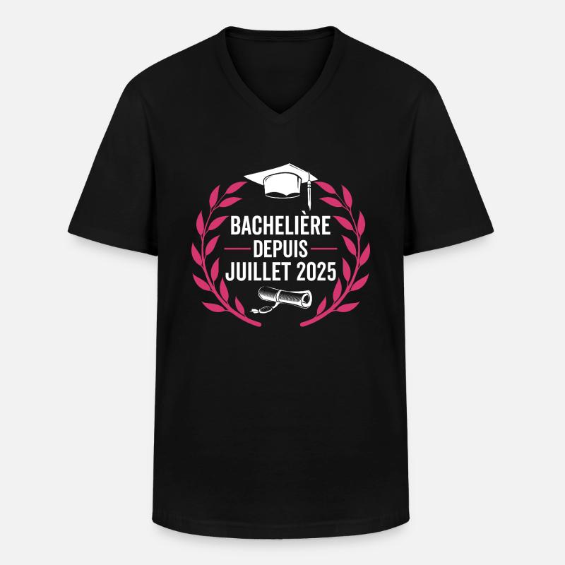 Baccalaureate 2025 Congratulations BAC - Men's V-Neck T-Shirt - black