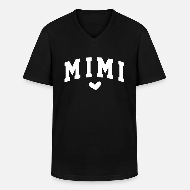 Mimi - Männer-T-Shirt mit V-Ausschnitt - Schwarz