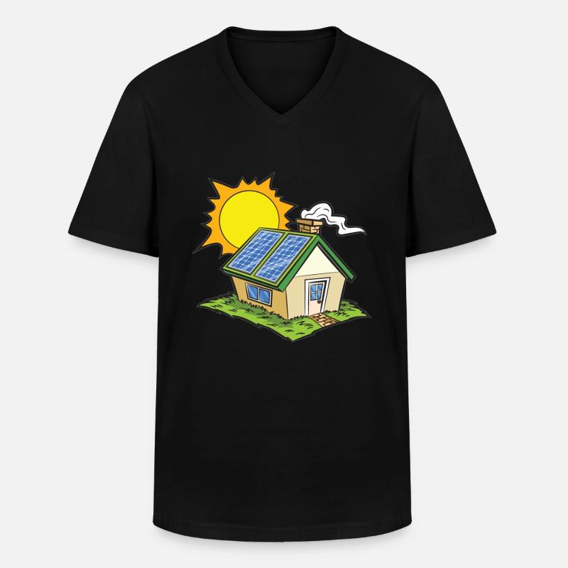 Grünes Haus - Männer-T-Shirt mit V-Ausschnitt - Schwarz