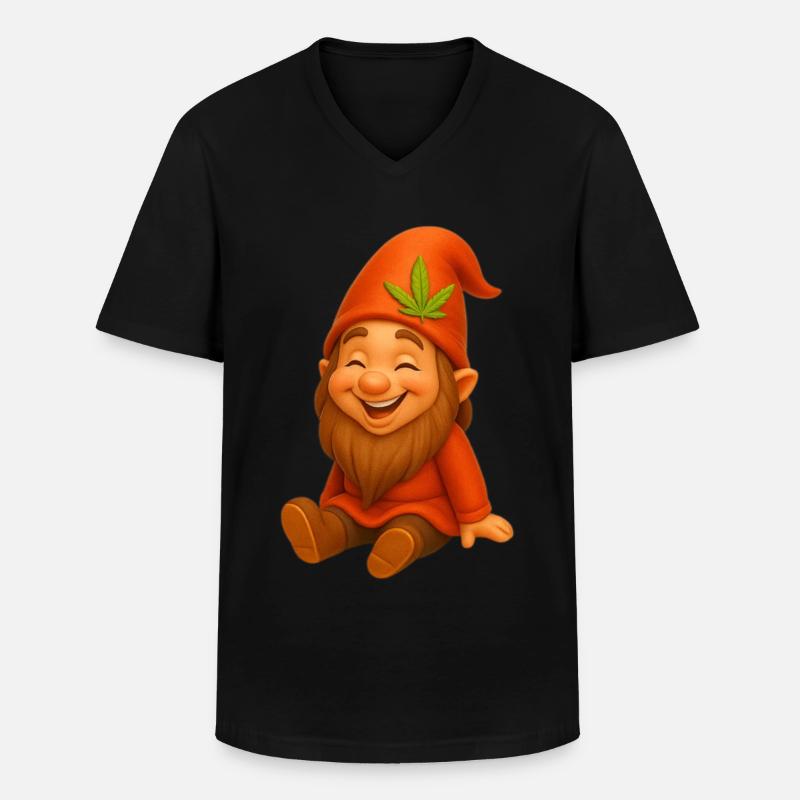 Knuffiger Zwerg goldig lachend - Männer-T-Shirt mit V-Ausschnitt - Schwarz