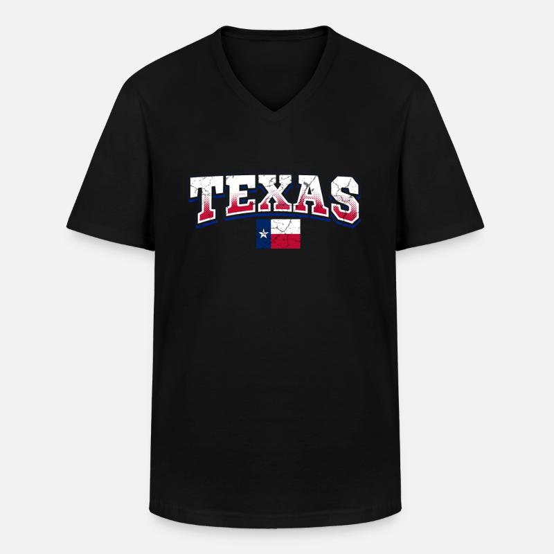 Texas - Männer-T-Shirt mit V-Ausschnitt - Schwarz