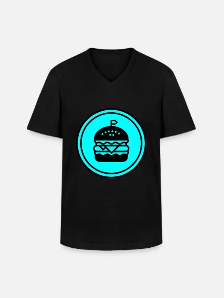 Burger Icon Circle - Men's V-Neck T-Shirt - black