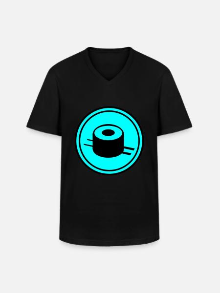 Cercle d’icônes de sushis - T-shirt col V Homme - noir
