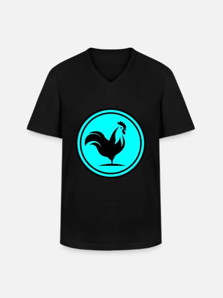 Rooster animal circle - Men's V-Neck T-Shirt - black