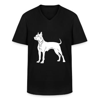 Silhouette de chien de fosse - T-shirt col V Homme - noir - Devant - AI Model Male 178 dark (178cm)