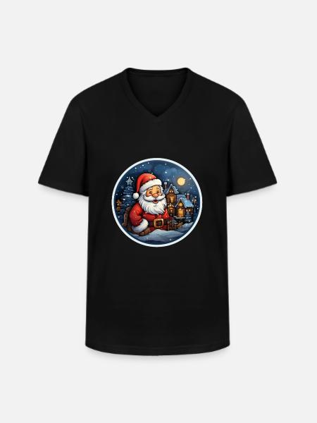 Weihnachtsmann - Männer-T-Shirt mit V-Ausschnitt - Schwarz