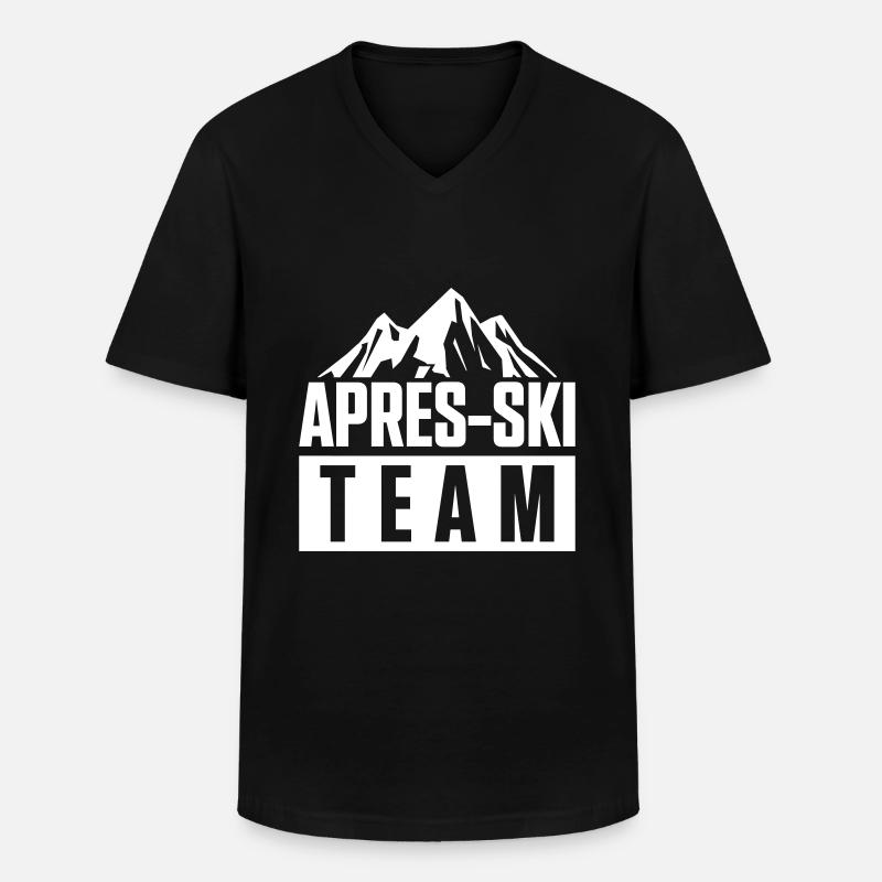 apres ski team - Männer-T-Shirt mit V-Ausschnitt - Schwarz