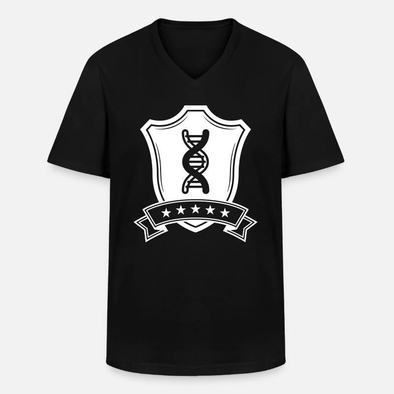 Dna Wappen - Männer-T-Shirt mit V-Ausschnitt - Schwarz