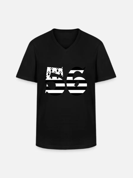 56 Britain flag - Men's V-Neck T-Shirt - black