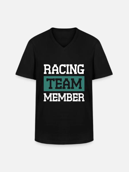 Racing Team - Männer-T-Shirt mit V-Ausschnitt - Schwarz