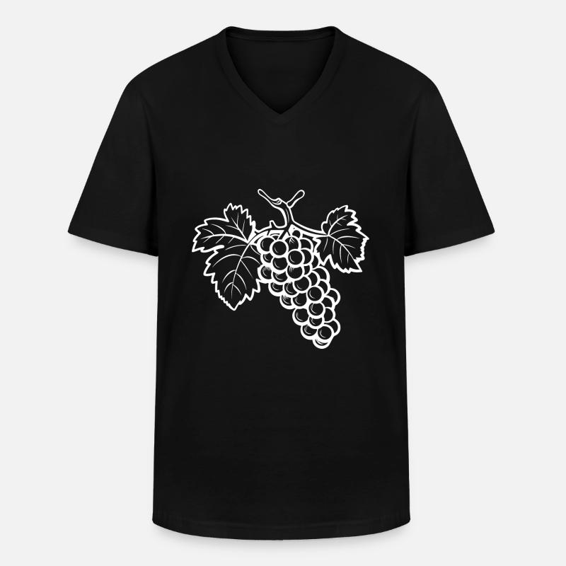 Weintrauben Symbol - Männer-T-Shirt mit V-Ausschnitt - Schwarz