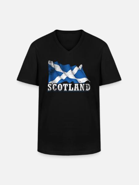 Drapeau de l’Écosse - T-shirt col V Homme - noir