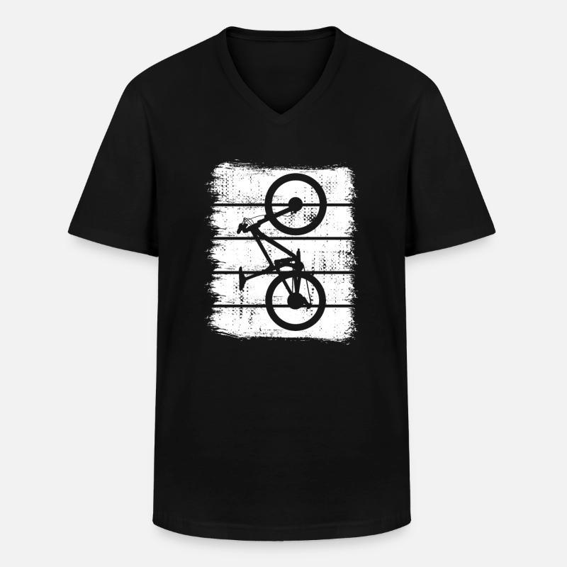 Mountainbiker Zeichnung - Männer-T-Shirt mit V-Ausschnitt - Schwarz