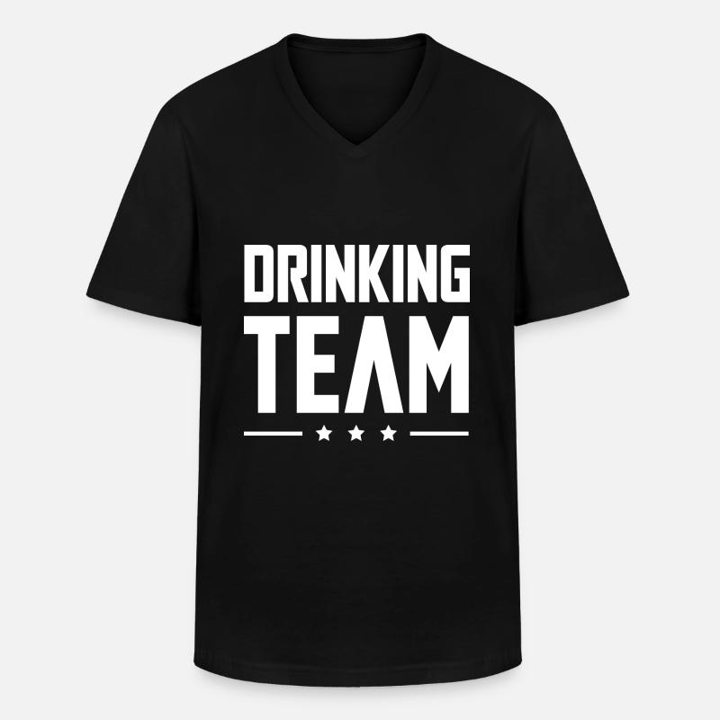 Drinking Team - Männer-T-Shirt mit V-Ausschnitt - Schwarz