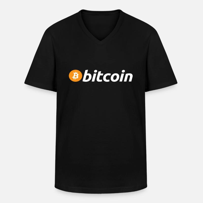 BITCOIN - Männer-T-Shirt mit V-Ausschnitt - Schwarz