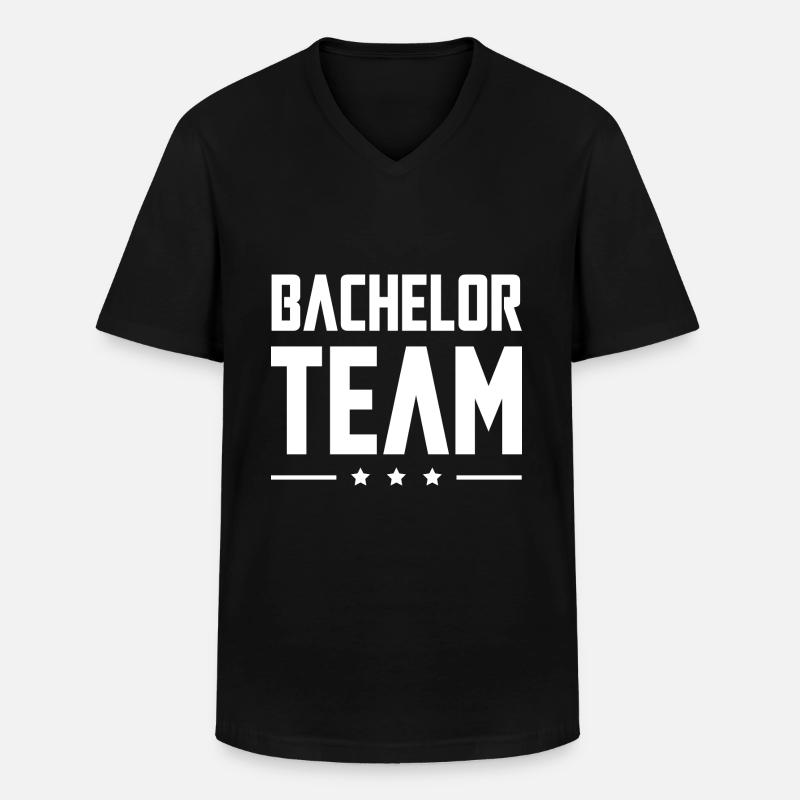 Bachelor Team - Männer-T-Shirt mit V-Ausschnitt - Schwarz