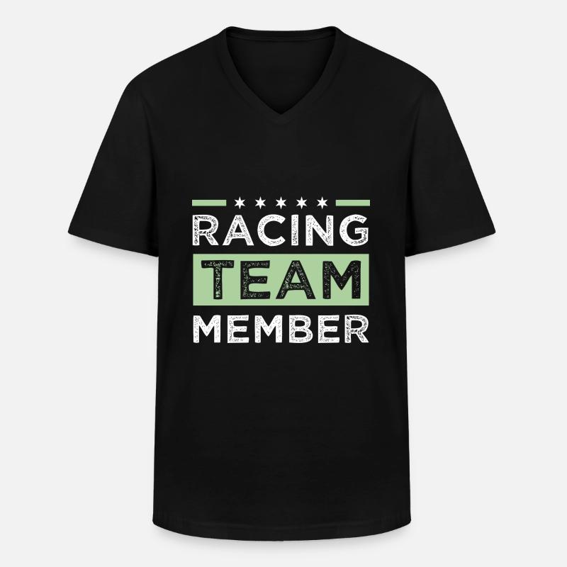 Racing Team - Männer-T-Shirt mit V-Ausschnitt - Schwarz