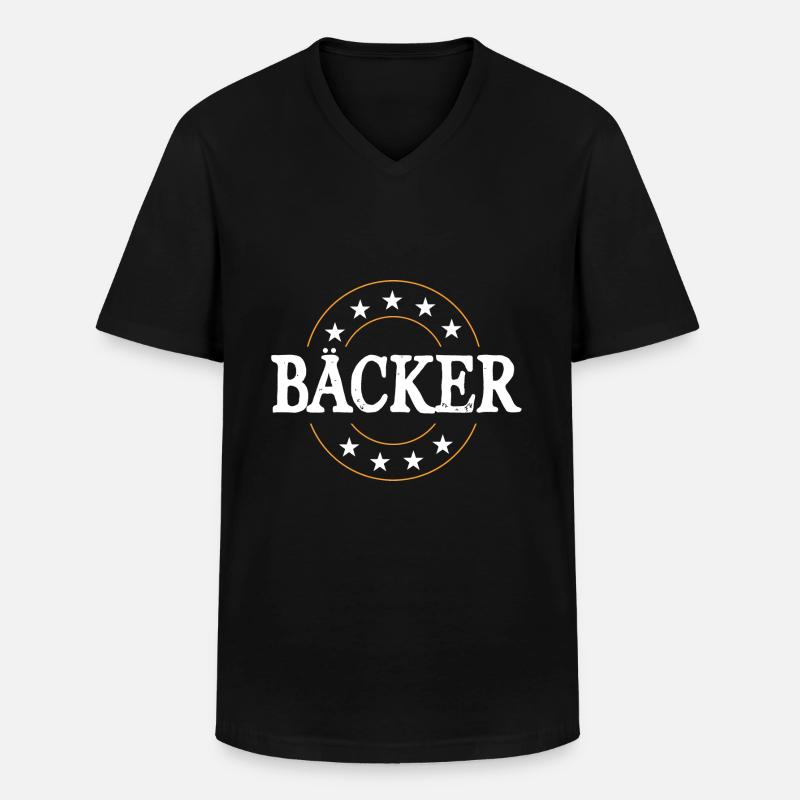 Bäcker Beruf - Männer-T-Shirt mit V-Ausschnitt - Schwarz