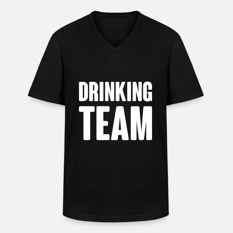 Drinking Team - Männer-T-Shirt mit V-Ausschnitt - Schwarz