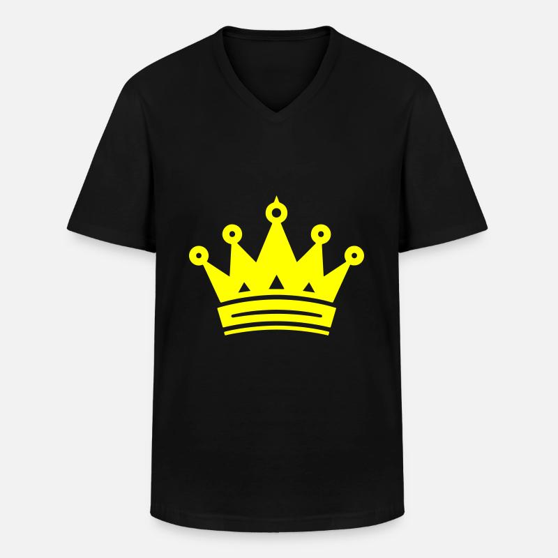 Krone Symbol - Männer-T-Shirt mit V-Ausschnitt - Schwarz