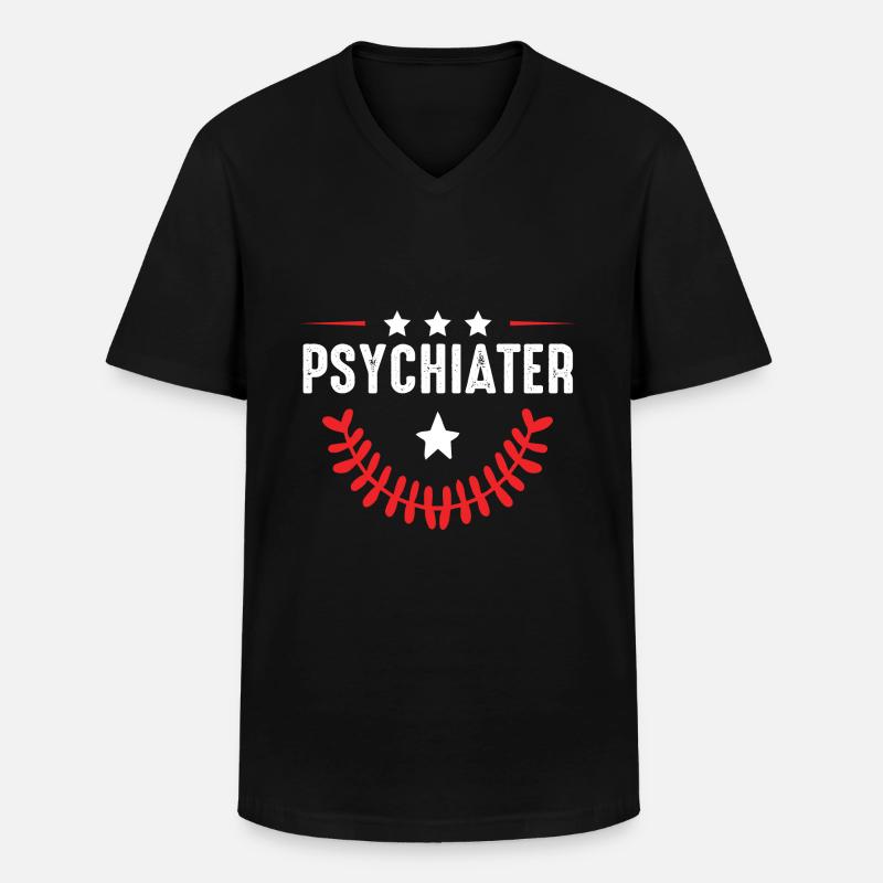 Psychiater Beruf - Männer-T-Shirt mit V-Ausschnitt - Schwarz