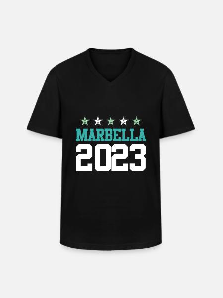 Marbella 2023 - Men's V-Neck T-Shirt - black