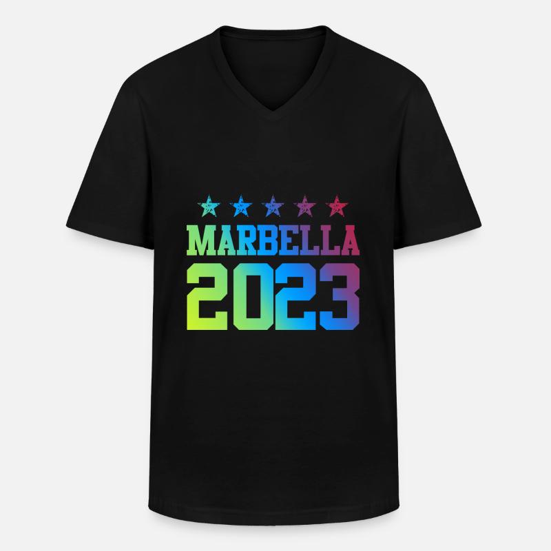 Marbella 2023 - Männer-T-Shirt mit V-Ausschnitt - Schwarz