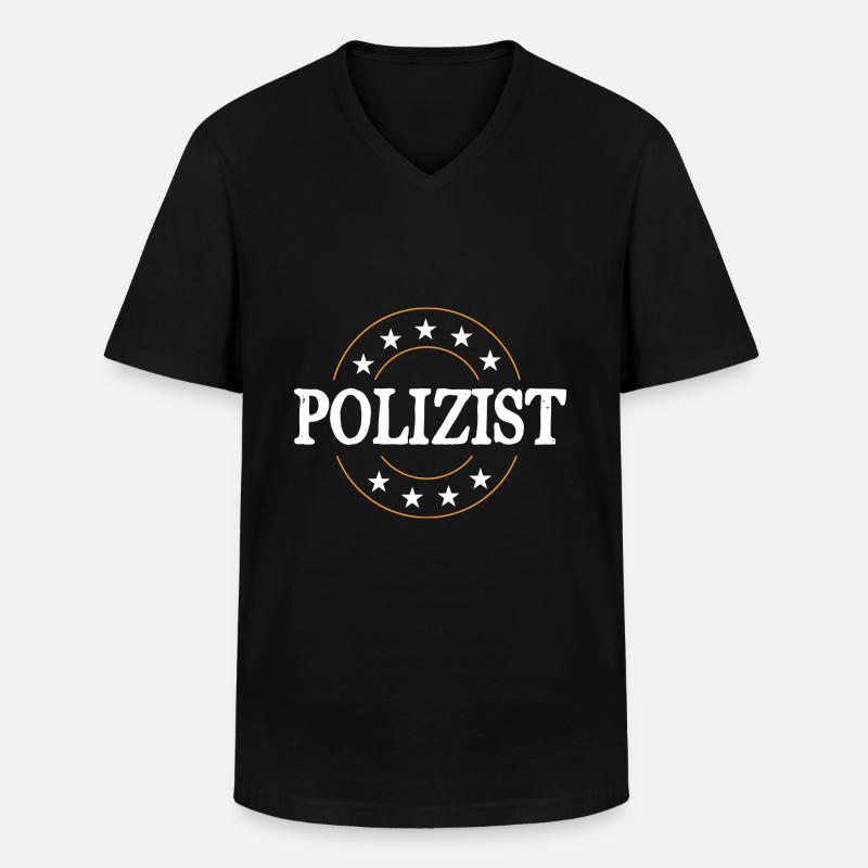 Polizist Beruf - Männer-T-Shirt mit V-Ausschnitt - Schwarz