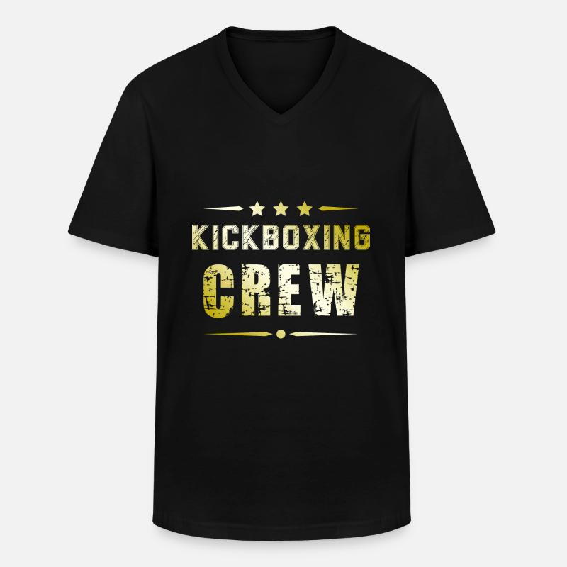 Kickboxing Crew - Männer-T-Shirt mit V-Ausschnitt - Schwarz