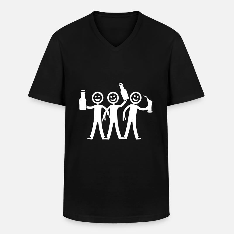 Party Team Bier Junggesellenabschied - Männer-T-Shirt mit V-Ausschnitt - Schwarz