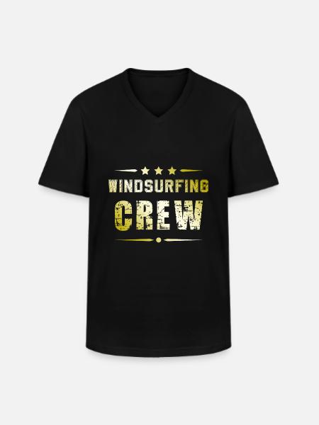 Windsurfing Crew - Männer-T-Shirt mit V-Ausschnitt - Schwarz