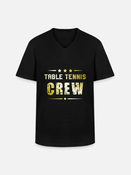 Table Tennis Crew - Männer-T-Shirt mit V-Ausschnitt - Schwarz