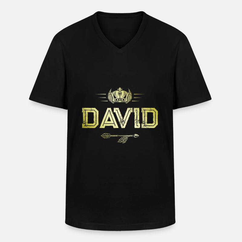 David - Männer-T-Shirt mit V-Ausschnitt - Schwarz
