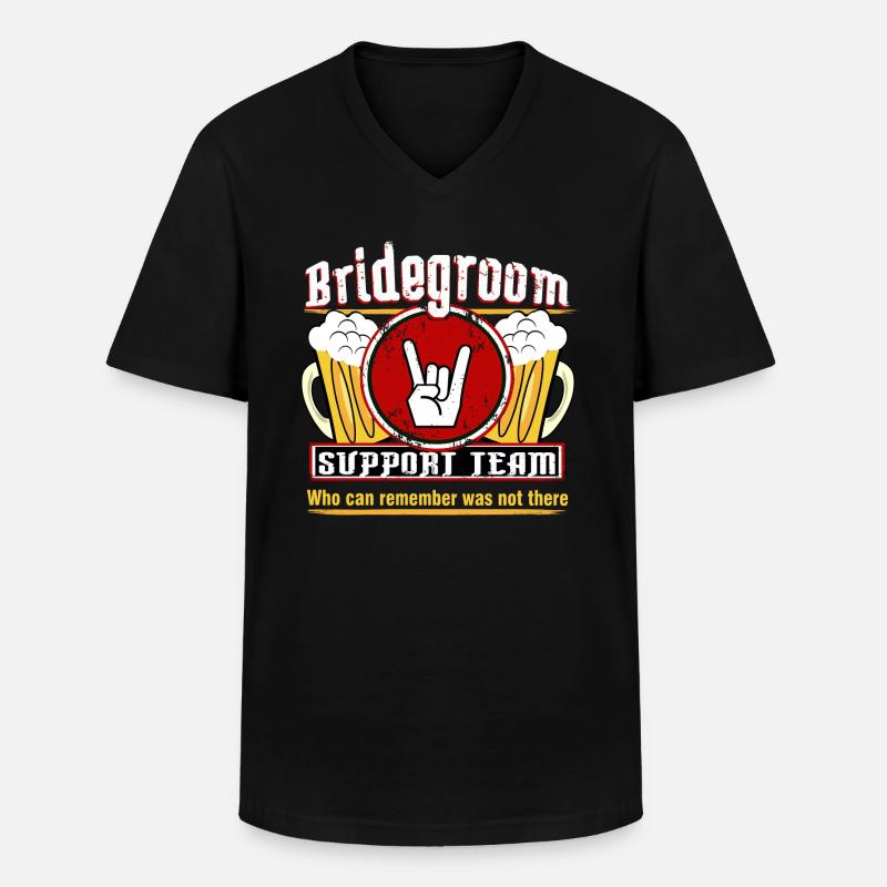 Bridegroom Support Team - Männer-T-Shirt mit V-Ausschnitt - Schwarz