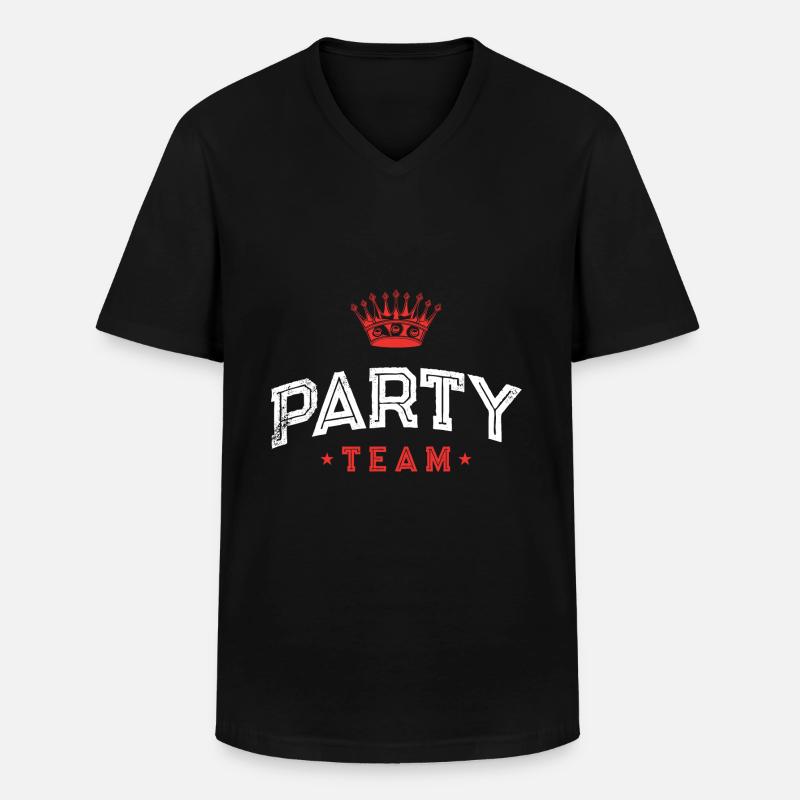 Party Team - Männer-T-Shirt mit V-Ausschnitt - Schwarz
