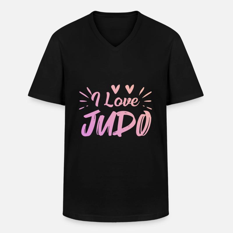 Ich liebe Judo - Männer-T-Shirt mit V-Ausschnitt - Schwarz