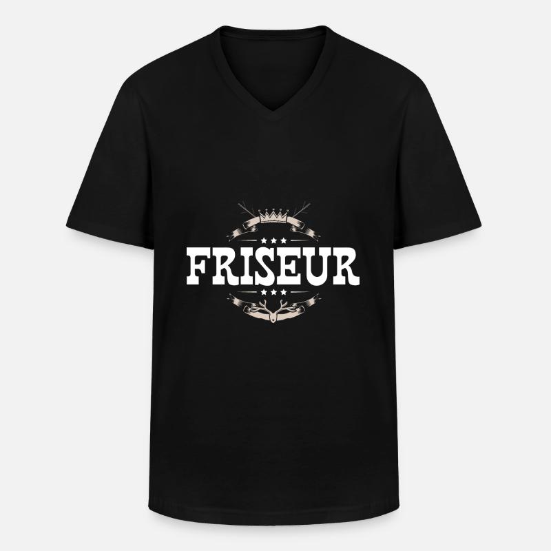 Friseur Beruf - Männer-T-Shirt mit V-Ausschnitt - Schwarz