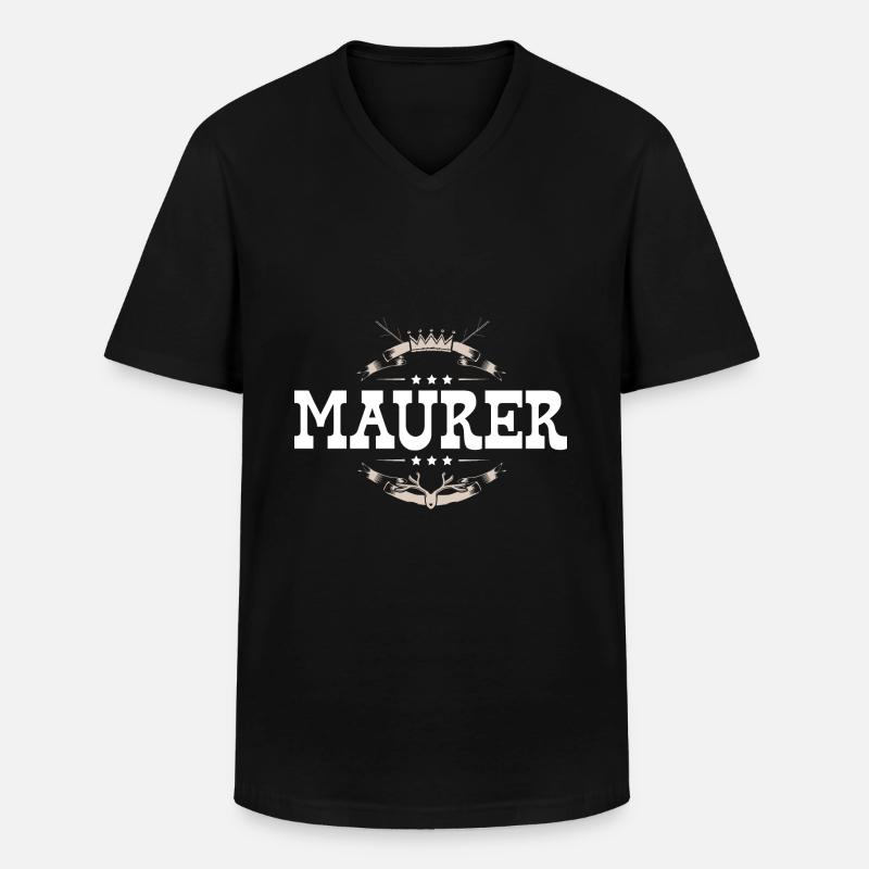 Maurer Beruf - Männer-T-Shirt mit V-Ausschnitt - Schwarz