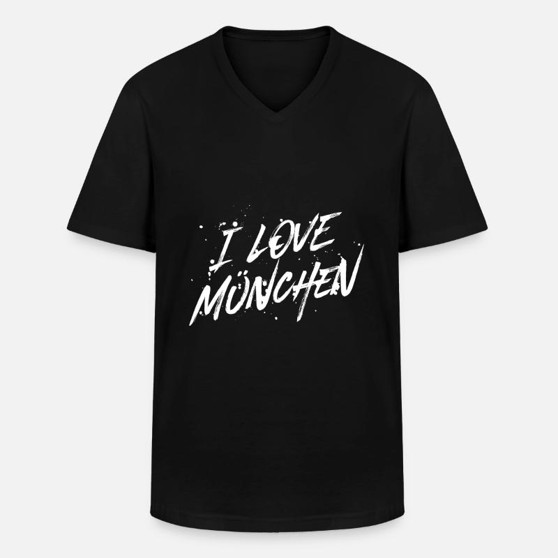 I Love München - Männer-T-Shirt mit V-Ausschnitt - Schwarz
