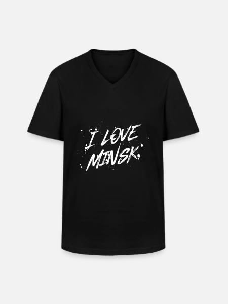 I Love Minsk - Men's V-Neck T-Shirt - black