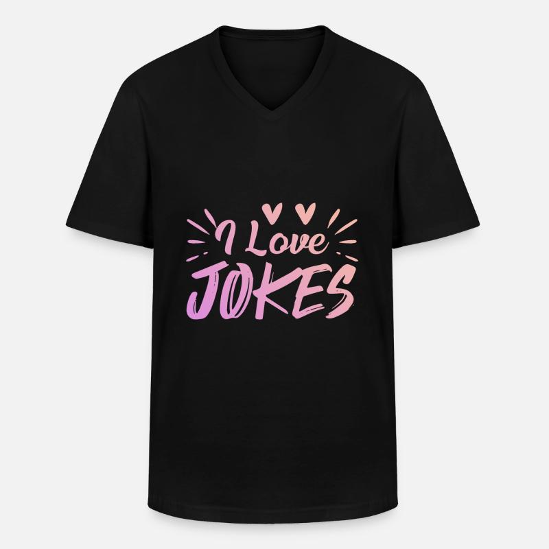 Ich liebe Witze - Männer-T-Shirt mit V-Ausschnitt - Schwarz