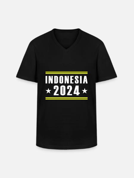 Indonesia 2024 - Men's V-Neck T-Shirt - black