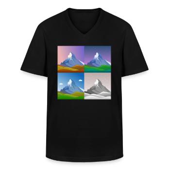 bunte Berge, Matterhorn, Schweiz, Alpen, alps - Männer-T-Shirt mit V-Ausschnitt - Schwarz - Vorne - AI Model Male 178 dark (178cm)