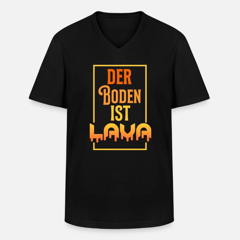 Der Boden ist Lava - Männer-T-Shirt mit V-Ausschnitt - Schwarz