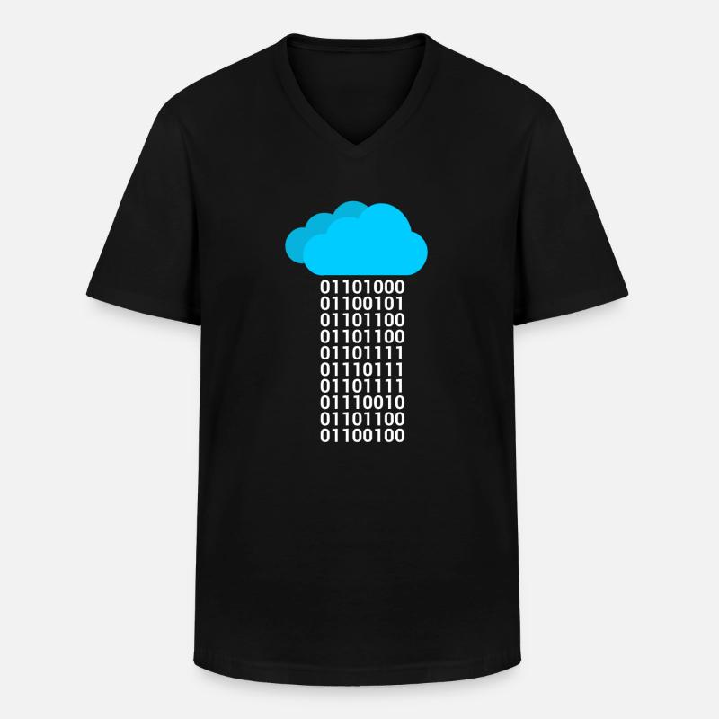 Informatique Binary Cloud Cloud - T-shirt col V Homme - noir