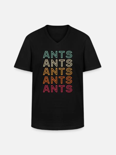 Ant Retro - Men's V-Neck T-Shirt - black