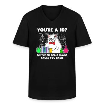 Chimie Geek Ph - T-shirt col V Homme - noir - Devant - AI Model Male 178 dark (178cm)