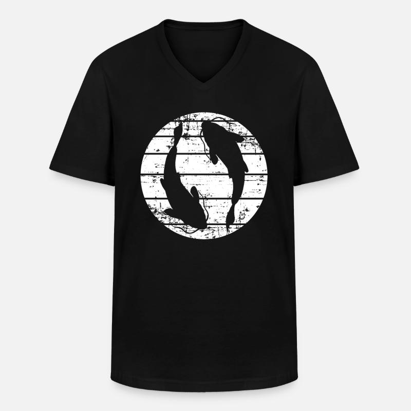 Karpfen - Männer-T-Shirt mit V-Ausschnitt - Schwarz