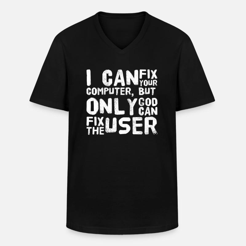EDV Computer User - Männer-T-Shirt mit V-Ausschnitt - Schwarz