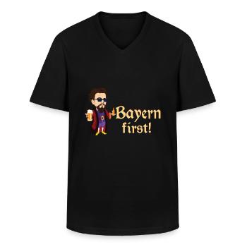 Bavière First King Ludwig - T-shirt col V Homme - noir - Devant - AI Model Male 178 dark (178cm)